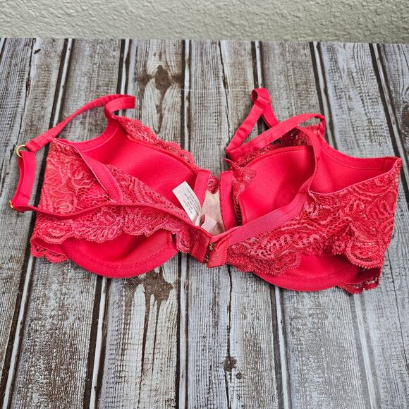 Victoria’s Secret red Very sexy line lacey push up bra no padding womens 36D - Picture 4 of 7